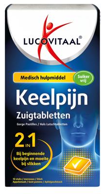 Lucovitaal Voedingssupplementen Keelpijn Zuigtabletten 10Stuks