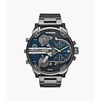 Nieuwe Diesel Mr Daddy 2.0 Gunmetal Blue chronograaf 4 tijdzone herenhorloge DZ7331