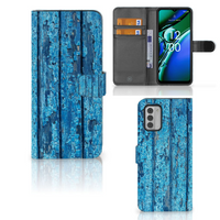 Nokia G42 Book Style Case Wood Blue - thumbnail