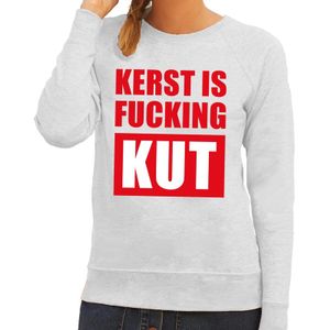 Foute kerstborrel trui grijs Kerst Is Fucking Kut dames 2XL (44)  -