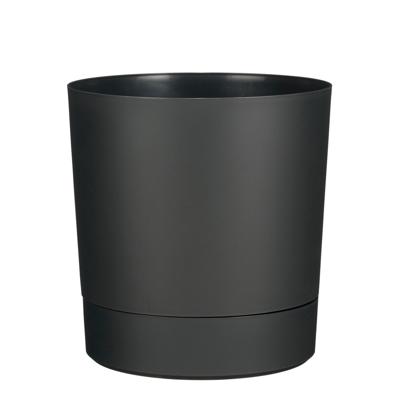 Mica Decorations Bloempot Coco - met onderschaal - antraciet - H37 x D35 cm - kunststof
