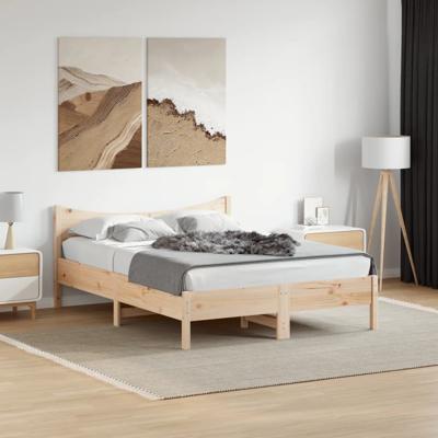 Bedframe zonder matras massief grenenhout 140x190 cm