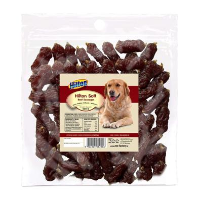 HILTON Zachte worstjes met rundvlees - delicatesse voor honden - 500g