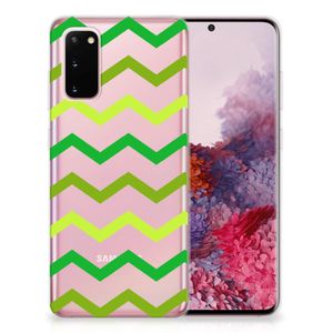 Samsung Galaxy S20 TPU bumper Zigzag Groen