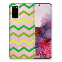 Samsung Galaxy S20 TPU bumper Zigzag Groen - thumbnail