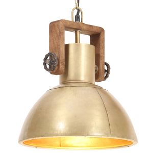 VidaXL Hanglamp industrieel rond 25 w e27 30 cm messingkleurig