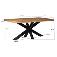 Brix - Bruine Eetkamertafel - 240 cm - Mangohout - thumbnail