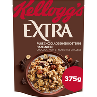 Kellogg's Extra krokante muesli pure chocolade en noten 375g bij Jumbo - thumbnail