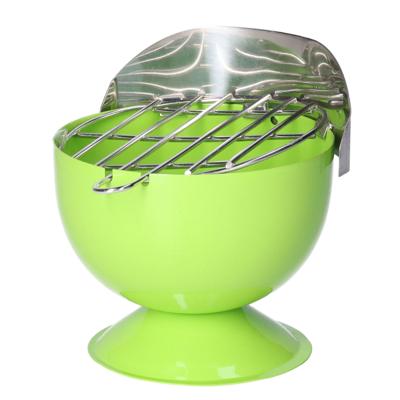 Excellent Houseware Asbak BBQ vorm - metaal - 12 cm - groen Excellent Houseware Asbak BBQ vorm - metaal - 12 cm - groen