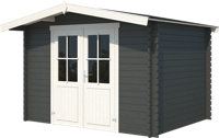 Blokhut Baltimore 292x230 Carbon Grey-Wit - Outdoor life