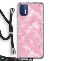 Abstract Painting Pink: Motorola Moto G9 Plus Transparant Hoesje met koord