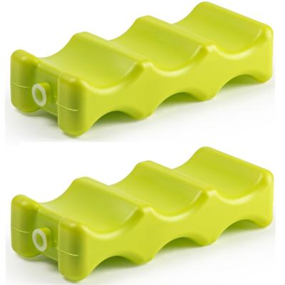 PlasticForte Koelelementen voor blikjes - 4x stuks - 22 x 9 cm - groen - blikken koelelement
