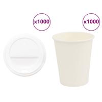 VidaXL Papieren koffiekopjes met deksel 1000 st 8oz 200 ml