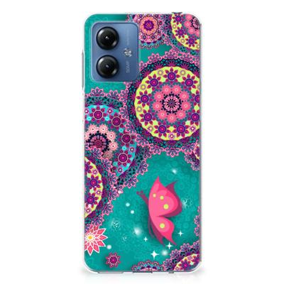 Motorola Moto G14 | Hoesje maken | Cirkels en Vlinders