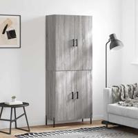 Hoge kast 69,5x34x180 cm bewerkt hout grijs sonoma eikenkleurig