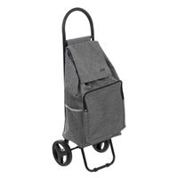 Boodschappen trolley tas met wielen - inhoud 36 liter - grijs - 34 x 30 x 95 cm - thumbnail