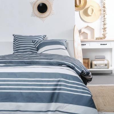 Dekbedovertrek voor 2 personen -TODAY - 240x200 cm - 100% Katoen - Blauw en Wit