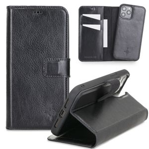 NorthLife - iPhone 12 Pro Max - Lederen Afneembare 2-in-1 bookcase hoes - Zwart