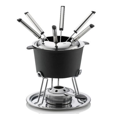 Kela Keuken Comore fondueset 800 ml 11 delig zwart