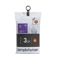 Simplehuman - Afvalzakken Liner Pocket Code H, 30 liter, 3x20 stuks -