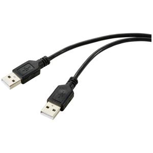Renkforce USB-kabel USB 2.0 USB-A stekker, USB-A stekker 1.00 m Zwart PVC-mantel RF-5771508