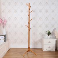 Creatieve boom-vormige massief houten vloer Hatstand kleren opknoping Rack grootte: 176x48x48cm (bruin)