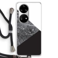 Combinatie marmer: Huawei P50 Pro Transparant Hoesje met koord
