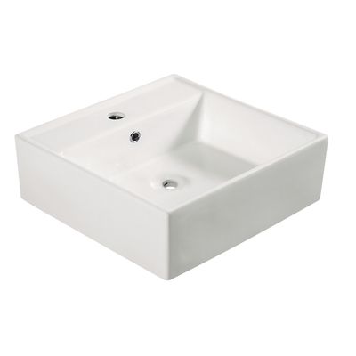 Wastafel Wiesbaden Larx 46 cm Vierkant Glans Wit