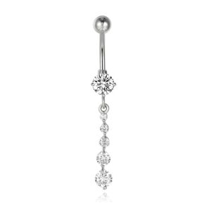 Cilla Navelpiercing van Titanium - Zirkonia Zilver