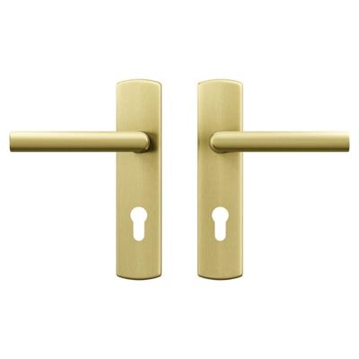 AXA AXA Curve klik deurkruk Milan op schild profielcilindergat 72mm - aluminium/goud