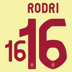 Rodri 16 (Officiële Spanje Away Bedrukking 2024-2025)