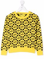 Off-White Kids sweat à logo imprimé all over - Jaune