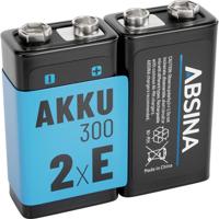 Absina Oplaadbare 9V batterij (blok) NiMH 8.4 V 270 2 stuk(s)