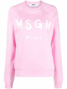 MSGM sweat à logo imprimé - Rose