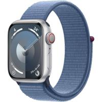 Apple Watch 9 Cell 45mm zilver alu winterblauw sportband - thumbnail