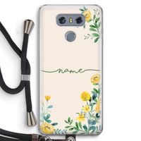 Gele bloemen: LG G6 Transparant Hoesje met koord