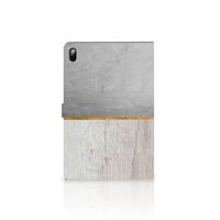 Samsung Galaxy Tab S7 FE | S7+ | S8+ Tablet Book Cover Wood Concrete