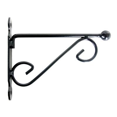 Muurhaak/plantenhaak - dubbele sierkrul 20 x 16 cm - metaal - voor hang planten potten