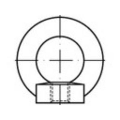 TOOLCRAFT TO-9981876 Ringmoeren M24 DIN 582 Staal Thermisch verzinkt 10 stuk(s)