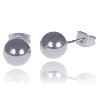 LGT Jewels Stud oorbellen Bol Zilver 4mm