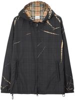 Burberry sliced check hooded jacket - Noir