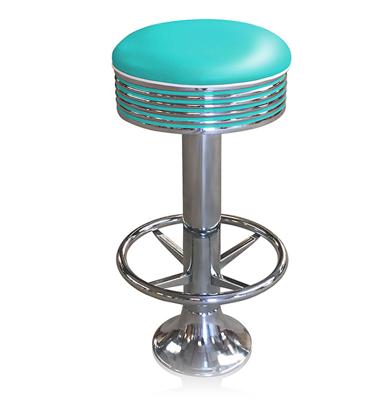 Bar stool BS-27 Turquoise with footring-Hout