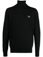 Fred Perry logo-embroidered roll-neck jumper - Noir