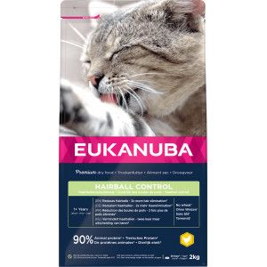 Eukanuba Adult Hairball Control met kip kattenvoer 2 x 2 kg