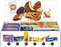 Assortiment koekjes van Milka, Oreo en Lu, doos van 47 stuks, mix