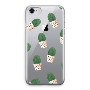 Cactusprint roze: iPhone 8 Transparant Hoesje