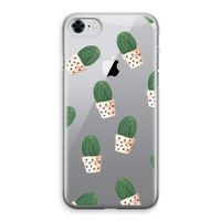Cactusprint roze: iPhone 8 Transparant Hoesje