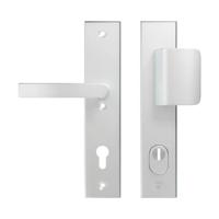 AXA veiligheidsbeslag greep/kruk - SKG*** met kerntrekbeveiliging - Edge Plus D-duwer-Blok - PC92 - alu. F1
