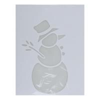 Kerst raamsjabloon sneeuwpop - wit - 35 cm - raamdecoratie - kerstversiering
