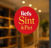 Ronde stickers roos sint&piet sinterklaas sticker